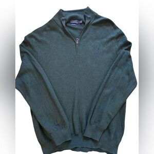 Polo Ralph Lauren Men's Forest Green Quarter Zip-Up Sweater XXL